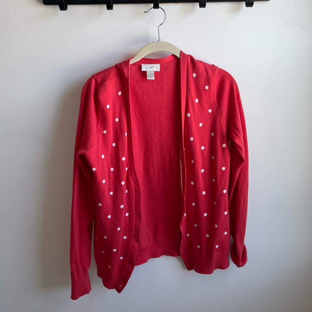 Lift red polka dot cardigan small